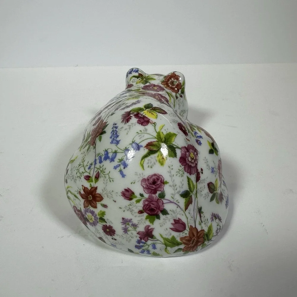 Vintage Baum Bros Formalities Floral Sleeping Cat Figurine Ceramic